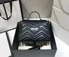 Fashion Marmont bag Love heart Wave Pattern Satchel Shoulder Bag silver Chain Handbags Crossbody Purse Lady Leather Classic Tote B267H