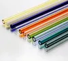 20cm Reusable Eco Borosilicate Glass Drinking Straws Clear Colored Bent Straight Milk Cocktail Straw High temperature resistance SN4885