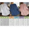 Kobiety bluzka plus bluzka letnia bluzki na szyję luźne workowate tunikowe guziki BUSAS Blusas Mujer 220727