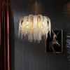 Italiensk ljus lyxig tofs vardagsrum pendellampor ljuskrona postmodern net röd restaurang sovrum hotell teknik designer lampa