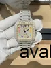 Hip-hopowy, pozłacany 22-karatowym złotem Micro Cz męski luksusowy zegarek na rękę ze stali nierdzewnej 2N9V