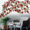 Decoratieve bloemen kransen kunstmatige rozen wijnstok met valse bladeren schuimboom gebroken tak zijden rattan huis bruiloft tuin decoratief