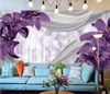 Custom 3d wallpaper fashion lilies simple modern sofa living room TV family art background wall silk waterproof material