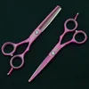 5.5 "forbici per capelli rosa nero rasoio medicazione forbice vendita medicazione professionale tagliacapelli da barbiere taglio giapponese 220317