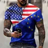T-shirts voor heren voor herenkleding Oversized T-shirt Full-body Patriot Print Shirt American Flag Top Summer 2022