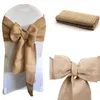 100pcs Stuhl Stuhl Krawatte Bow Hessian Jute Burllap Stuhl Schärpe Jute Rustikal für Hochzeitsdekor Festival Party Hotel Home Dekoration