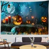 Halloween Night Scene Carpet Wall Hanging Witchcraft Psychedelic Mystery Tapiz Hippie Art Dormitory Home Decor J220804