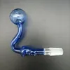 Glass Oil Burner Pipe with 10mm 14mm 18mm Male Female Frosted Joint Curved Burning Pipes Adaptor For Water Bong Dab Rigs