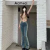 Vintage élégant évasé Jeans Ceinture Femmes Taille Basse Stretch Coton Denim Pantalon Streetwear Y2k 2022 Mode Jean Femme Chothing T220728