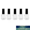 5 pcs 15ml de esmalte vazio garrafas de vidro com tampa de escova macia para amostras de amostras de amostras de arte para unhas