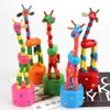 Zabawki dla dzieci drewniane push up jiggle marionetka żyrafy palce zabawki asortyzowane zwierzę dekoracyjne zwierzęta 2022