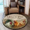 Mattor Rooster Circle Round Shape Floor Mat 3D -mattan