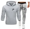 Men Causal letter printing Tracksuit Sets Brand Jacket Pants 2PC Sportwear Hoodies Sweatshirt Pant Suit Plus Size S-3XL