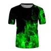 T-shirts pour hommes Flamme pour hommes Impression 3D à manches courtes Top Fashion Nouveauté Blouse Chemises longues pour hommes SlimMen's