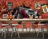 Aangepaste 3d behang muurschildering retro graffiti auto bakstenen muur muurschildering achtergrond wallpapers woonkamer slaapkamer muren stickers tv achtergrond