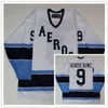 MTHR 9 Gordie Howe Houston Eros Hockey Jerseyメンズ刺繍ステッチ任意の数字と名前Jerseys