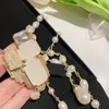 Anhänger Halsketten Marke Modeschmuck Für Frauen Perlen Kette Party Licht Gold Farbe Harz Kreuz Charme Kristall C Weiß