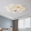Nordic Luxury Acryl Intelligent Creative Kronleuchter Deckenventilator Lampe LED Unsichtbare Pendelleuchten mit Ventilator für Villen Wohn-Esszimmer Schlafzimmer Restaurant