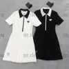 Robes décontractées de base Robes de polo pour femmes de créateurs Robe de sport nouvellement conçue jupes triangle jupe à manches courtes broderie lettre d'été Revers à la taille
