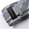 Bow Ties Men Tie Gold Silver Striped Wedding For Hanky ​​Cufflink Silk Set Dibangu Designer Party Business Fashion MJ-7254 Enek22