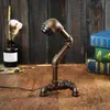 Vintage Industrial Water Tuble Table Lamp Light Steampunk Tabel Lâmpada Lanterna Lanterna E27 Bulbo Decoração do quarto H220423