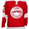 Nikivip personnalisé rétro Gretzky # 99 Soo Greyhounds Hockey Jersey cousu rouge S-4XL n'importe quel nom et numéro maillots de qualité supérieure