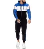 Primavera Autunno uomo con cappuccio Patchwork Sport Hoodeis Set Moda Casual Jogger Felpe Pantaloni Suit Uomo Tuta 2 Pezzi 220406