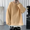 Hybsku man casual hoodies sweatshirts heren streetwear oversized hoodie effen kleur truien mannelijke fleece sweat shirts 220406
