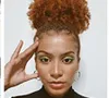 Ginger brown blonde 100% cheveux humains queue de cheval Afro Puff DrawstringWith Clips In For Black Women Curly kinky Short Ponytail Color 350 #