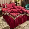 Vita sängkläder set täcker spetsar queen size -bäddsäcken set kudde fodral lyxiga king size sängkläder set hem dekoration 738 r2244r