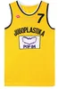 Men Moive Toni Kukoc College Jersey 7 Żółta koszykówka Jugoplastika Split Pop Koszulki