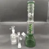 12 polegadas Green Hookah Glass Bong Dabber Rig Recycler Tubulações de Água Bongo Smoke Tube Set