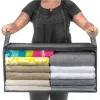 Faltbare Aufbewahrungstasche Kleidung Decke Quilt Closet Pullover Organizer Box Beutel Home Mode Simpleity Bags Organizer Klebstoff gebundenes Stoff Blau grau Schwarz 2211