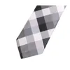 Bow Ties Brand Hoge kwaliteit Heren 7 cm Klassiek Gray Plaid Neck Tie Geweld