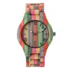 Wristwatches Creative Handmade Lover Wooden Watches Luminous Pointers Clock Quartz Analog Timepiece Full Wood Strap Watch For Women Men Gift