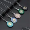 Pendant Necklaces Waterdrop Tree Of Life Symbol Reiki Healing Natural Stone Necklace Chakra Amethyst Pink Rose Cry Carshop2006 Dhkr9