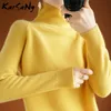 Womens Knitted Fall Thick Sweater For Women Winter Warm Black Turtleneck Women Loose Yellow Knit Sweater Woman Sweaters Top 210203