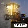 Słoneczne lampy ogrodowe 3 tryby oświetlenia czujnik ruchu IP65 Wodoodporne światło ściany retro z ładowaniem USB do dekoracji Lampa trawnika