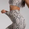Yoga Outfit Sexy Snake Sport For Woman Suit Fitness 2022 Workout Clothes Women Sportswear Gym Set Wear Khaki Gray WhiteYoga