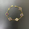 Tiffahylioes charm armband 18k guld lyxklöver designer för kvinnor retro vintage Italien varumärke diamant armbanden parti bröllop smycken