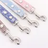 Designer Dog Harness Leashes Set Classic Printed Flowers Dog Collar With Doll Adjustable Washable Pet Bandana Leash Sets for Small Dogs Cat Chihuahua Poodle S B119