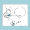 Armband oorbellen ketting sieraden sets kristallen set hart armband charme hanger voor vrouwen kerstcadeau drop levering 2021 aiqo1