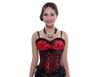 bustiers corsets shipper side corselet spaghetti حزام overbust مشد ساتان العظم طباعة النقطة الدانتيال حتى تمثال نصفي مع القوس كشكش نحيف