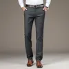 Marka Klasik Erkekler İş Pantolon Moda Çizgi Elbise Fit Pantolon Ofis Sıradan Siyah Resmi Takım 220719