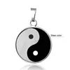 Hänge halsband klassiska kinesiska tai chi yin yang bakkui halsband silver färg/ svart 316l runda rostfritt stål presentmedlem