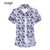 45KG120KG Neue Sommer Kurzarm Shirts Casual Fashion Floral Gedruckt Strand Hemd 5XL 6XL 7XL 210412