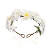 Flower Headband Rose Handmade Flowers Floral Garland Hair Band Crown Tiara Decor Adjustable Women Girls Headdress For Wedding