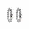 Hoop Huggie Fyuan Fashion Crystal Ball Earrings 기하학적 대형 코리네스 여성 진술 보석류 KIRS22