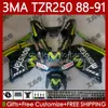 Moto Bodywork para Yamaha TZR250 TZR 250 TZR-250 R RS RR 1988 1989 1990 Corpo 115NO.90 TZR250-R TZR250RR 88-91 YPVS Movistar Verde 3MA TZR250R 88 89 90 91 Kit de Feira do OEM