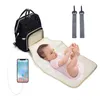 2022 Sacos de fraldas para beb￪s Marca USB Mummy Bag Bed Nappy Baby Fashion Tte